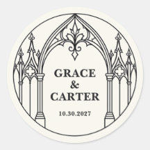 Boda Gótica Medieval Personalizada en Blanco y Neg