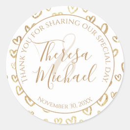 Pegatina Redonda Boda Gracias