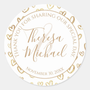 Pegatina Redonda Boda Gracias