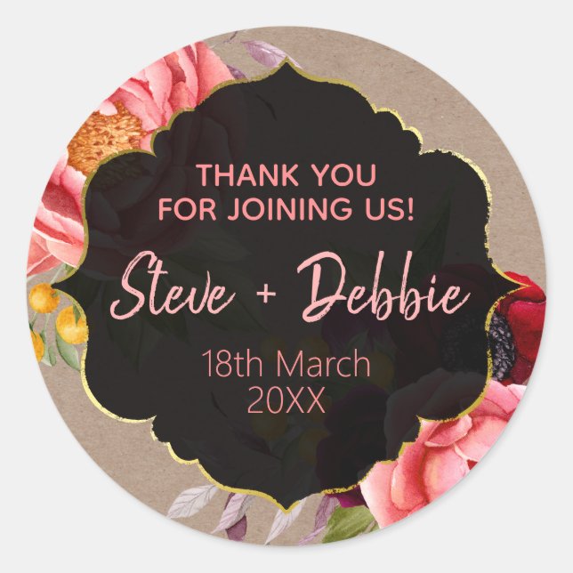 Pegatina Redonda Boda Gracias Lip Balm Soja Candle (Anverso)