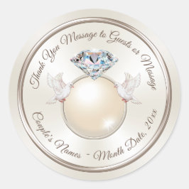 Pegatina Redonda Boda Gracias Pegatinas por favores, sobres.