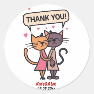 Pegatina Redonda Boda gracioso