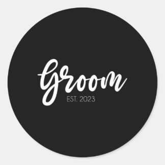 Pegatina Redonda Boda Groom Est 2023 Groom