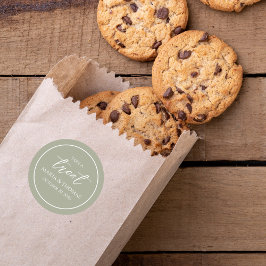 Pegatina Redonda Boda Guión De Moda Verde Toma Un Trato