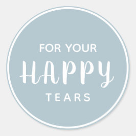 Pegatina Redonda Boda Happy Tiers | Tejido