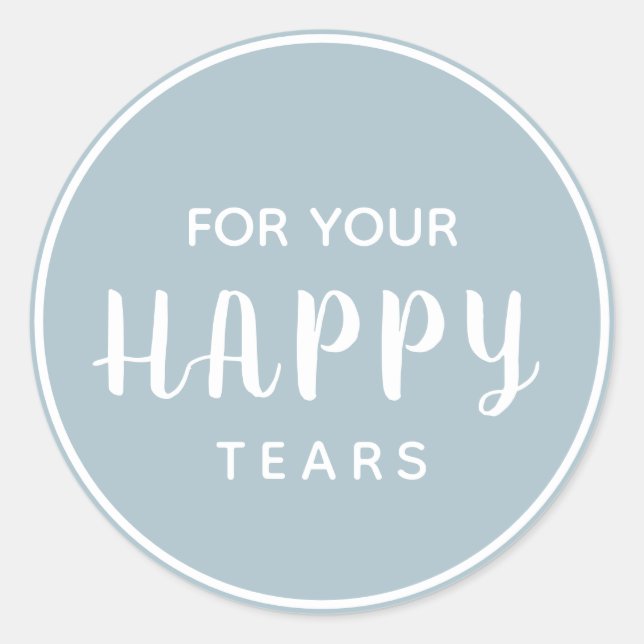 Pegatina Redonda Boda Happy Tiers | Tejido (Anverso)