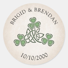 Pegatina Redonda Boda irlandés de St. Patrick