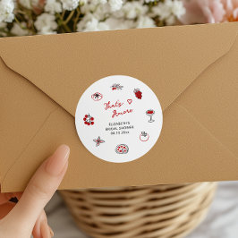 Pegatina Redonda Boda italiana con ese toque de amor