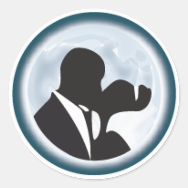 Pegatina Redonda Boda Kiss (Anverso)