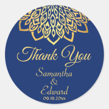 Boda Mandala elegante de Navy Blue Gold