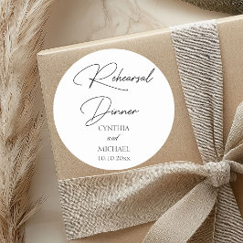 Pegatina Redonda Boda manuscrito de ensayo cena