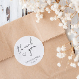 Pegatina Redonda Boda Minimalista elegante