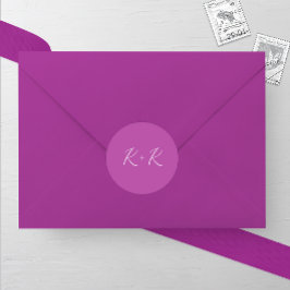 Pegatina Redonda Boda Minimalista Lathyrus Purple