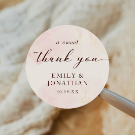 Pegatina Redonda Boda Minimalista moderno