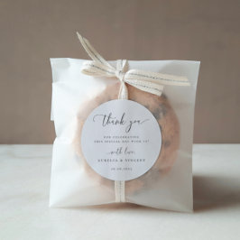 Pegatina Redonda Boda Minimalista moderno Gracias