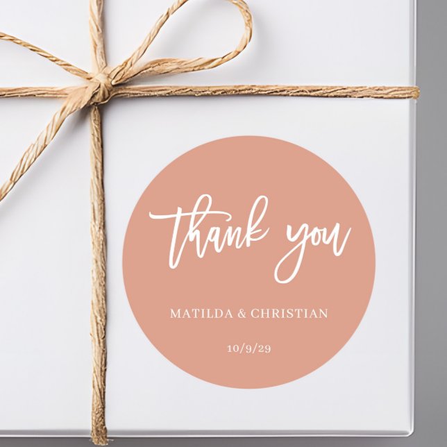 Pegatina Redonda Boda minimalista Peach (Subido por el creador)