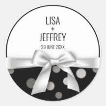 Boda minimalista Polka Dot & Silver Bow