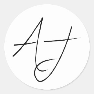 Pegatina Redonda Boda mínimo blanco y negro