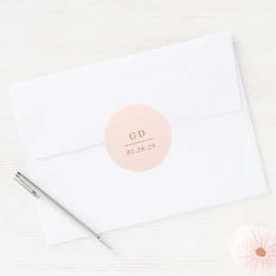 Pegatina Redonda Boda moderna de Grace Peach