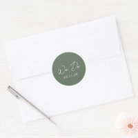Boda moderna simple de olivo verde