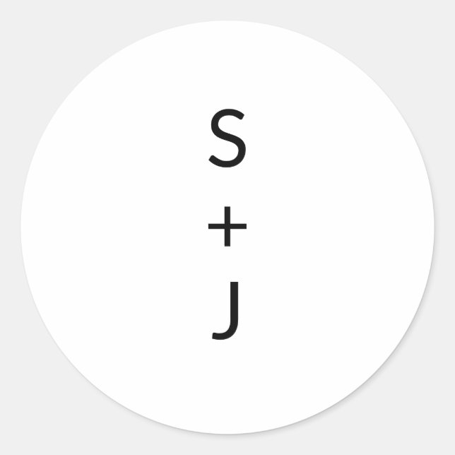 Pegatina Redonda Boda moderno (Anverso)