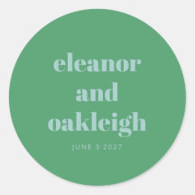 Boda moderno azul verde brillante de tipografía ne