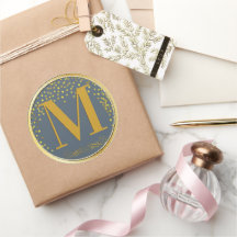 Boda moderno de Blue & Gold Confetti