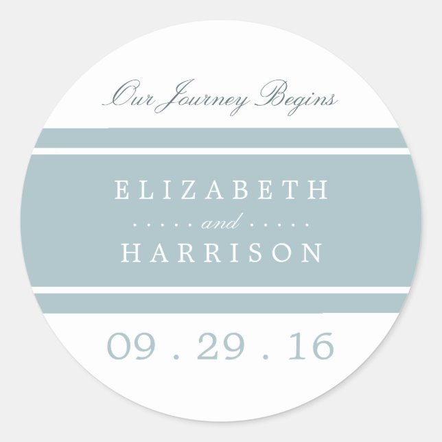 Pegatina Redonda Boda moderno de pack Egg Blue (Anverso)