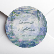 Boda Monet Floral Nenúfares Escritura Elegante