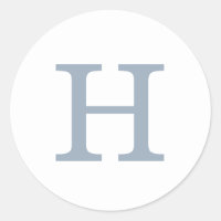 Boda monograma azul y blanco entrelazado simple