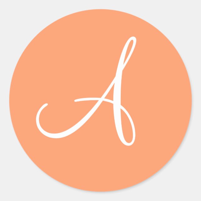 Pegatina Redonda Boda Monograma de Flores