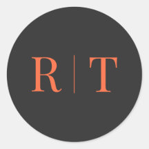 Boda monograma naranja gris