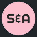 Pegatina Redonda Boda monogramada de Retro Rosa Pastel<br><div class="desc">Disfrute de esta moderna elegancia retro con este divertido y colorido diseño con fuentes clásicas y una hermosa paleta de colores.</div>