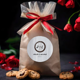 Pegatina Redonda Boda monogramado Casual Motorcycle Biker