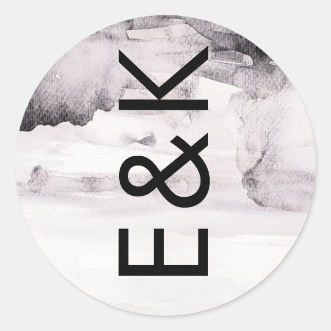 Pegatina Redonda Boda Neutral de Género Ultra Moderno (Anverso)