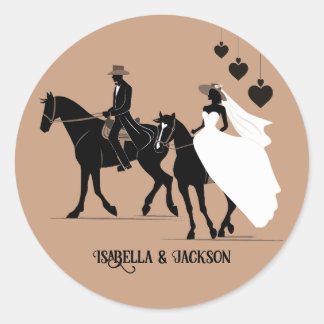 Pegatina Redonda Boda occidental