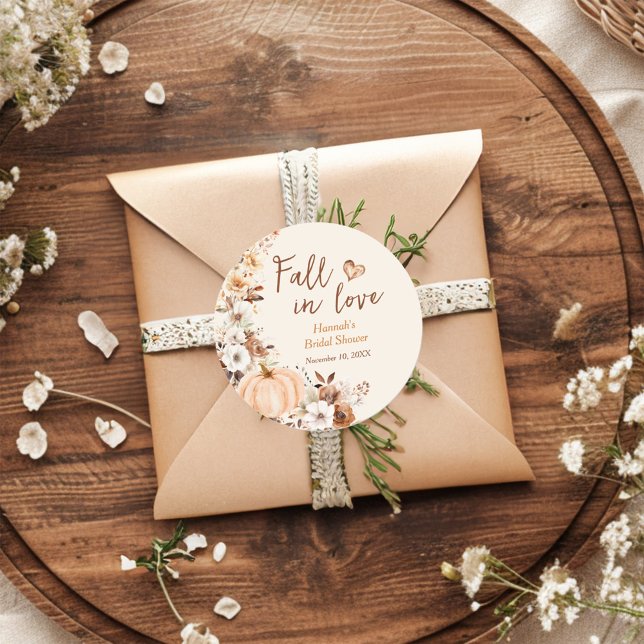 Pegatina Redonda Boda otoño de amor Despedida de soltera (Subido por el creador)