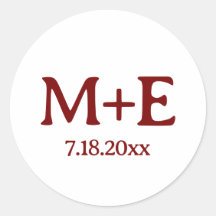 Boda Pareja de Iniciales Rojas y Fecha