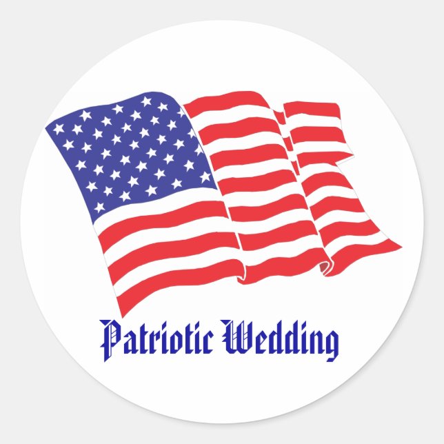Pegatina Redonda Boda patriótico (Anverso)