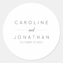 Boda personalizada blanca con escritura Minimalist