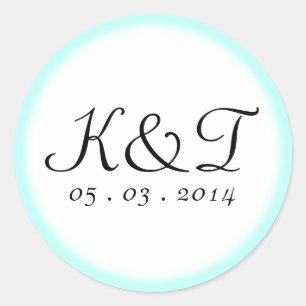 Pegatina Redonda Boda personalizada de desplazamiento de cuento de 