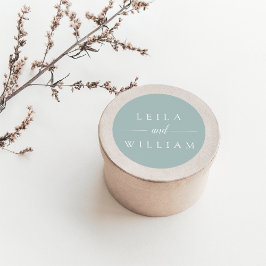 Pegatina Redonda Boda personalizada Dusty Sage