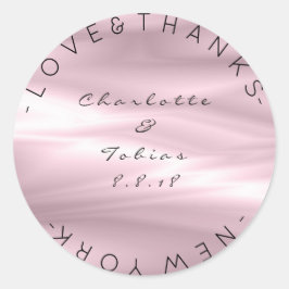 Pegatina Redonda Boda personalizada Gracias Lilac Lavanda Púrpura O