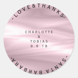 Pegatina Redonda Boda personalizada Gracias Lilac Lavanda Púrpura O