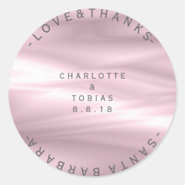 Pegatina Redonda Boda personalizada Gracias Lilac Lavanda púrpura S