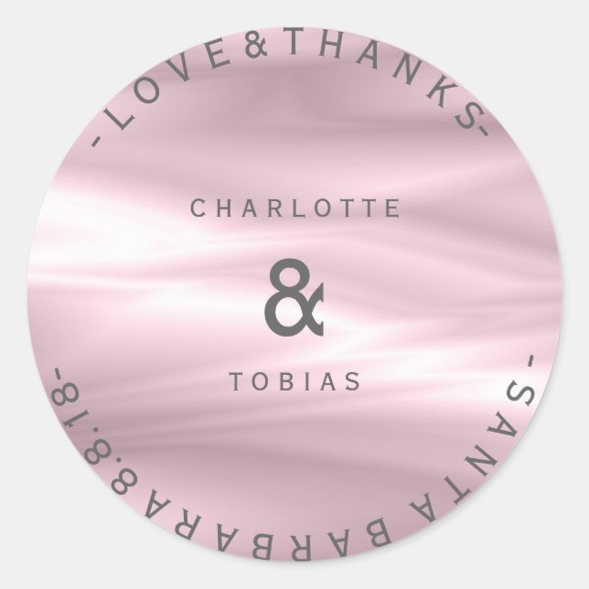 Pegatina Redonda Boda personalizada Gracias Lilac Lavanda púrpura S (Anverso)