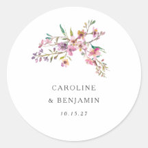 Boda Personalizado Boho Pink Wildflowers minimalis