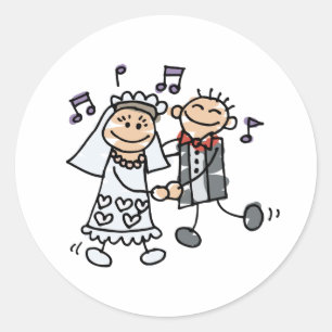 Pegatina Redonda Boda Personalizado Dance