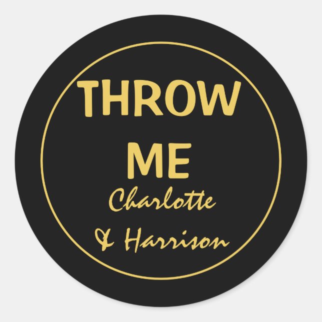 Pegatina Redonda BODA personalizado de DIY Confetti (Anverso)