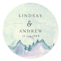 Boda personalizado de las montañas acuarelas